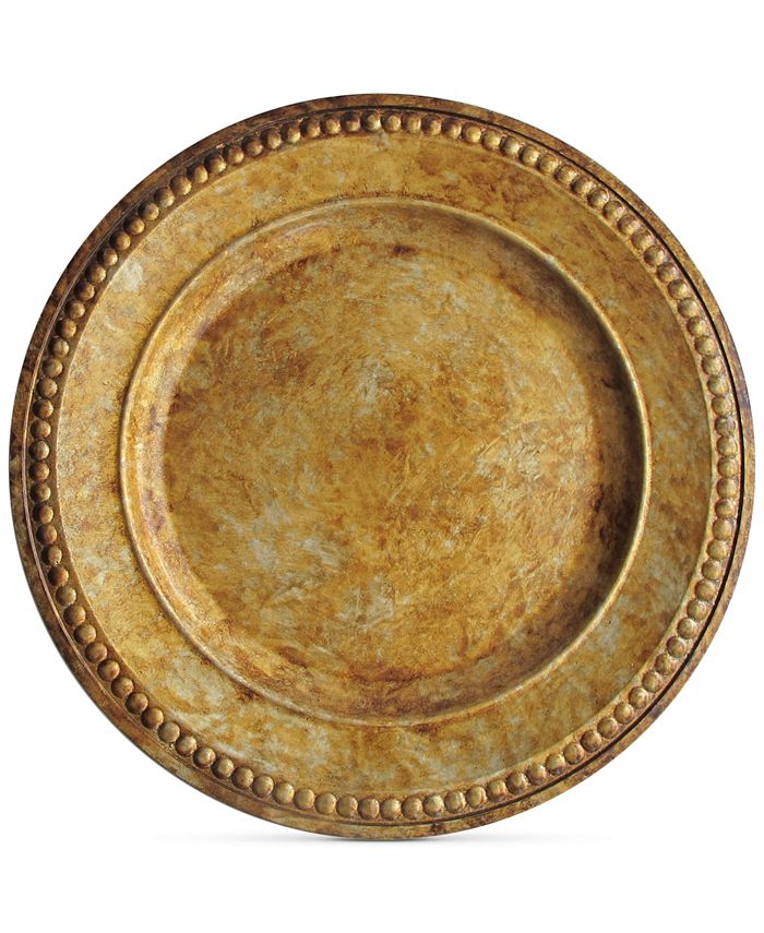 American Atelier Jay Import Melamine Beaded GoldTone Charger Plate Macy's
