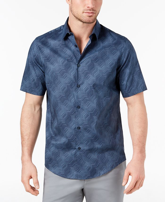 Alfani Men's Abstract Striped Shirt, Created for Macy's - Macy's