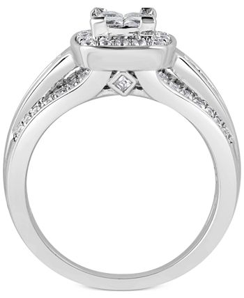 Macy's - Diamond Quad Cluster Engagement Ring (1 ct. t.w.) in 14k White Gold