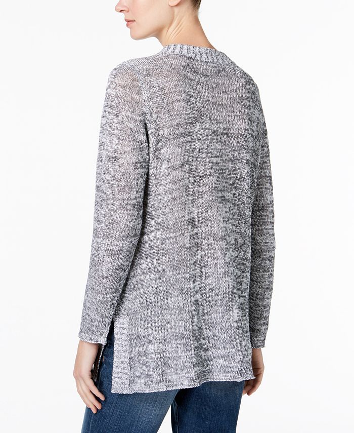Eileen Fisher Organic Linen Crew-Neck Sweater - Macy's