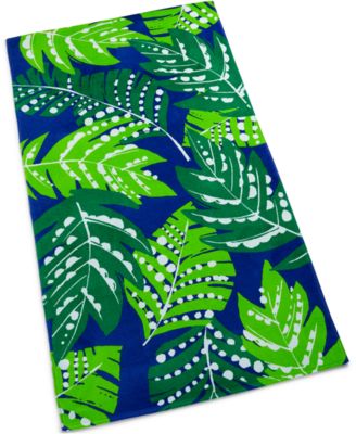 Martha Stewart Collection - Fanning Ferns Cotton Graphic-Print Beach Towel