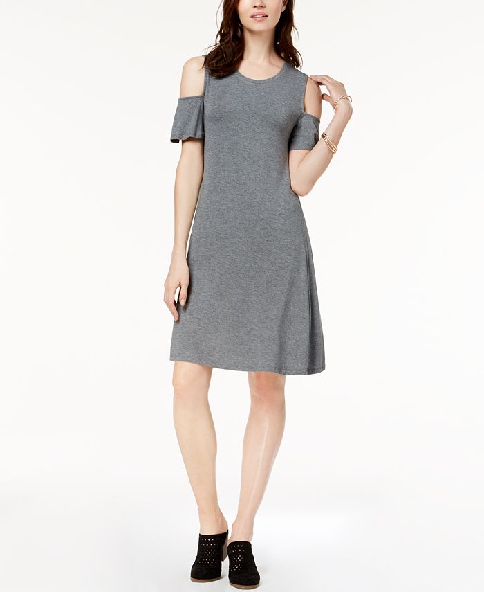 Style & Co Cold-Shoulder A-Line Dress, Created for Macy's - Macy's