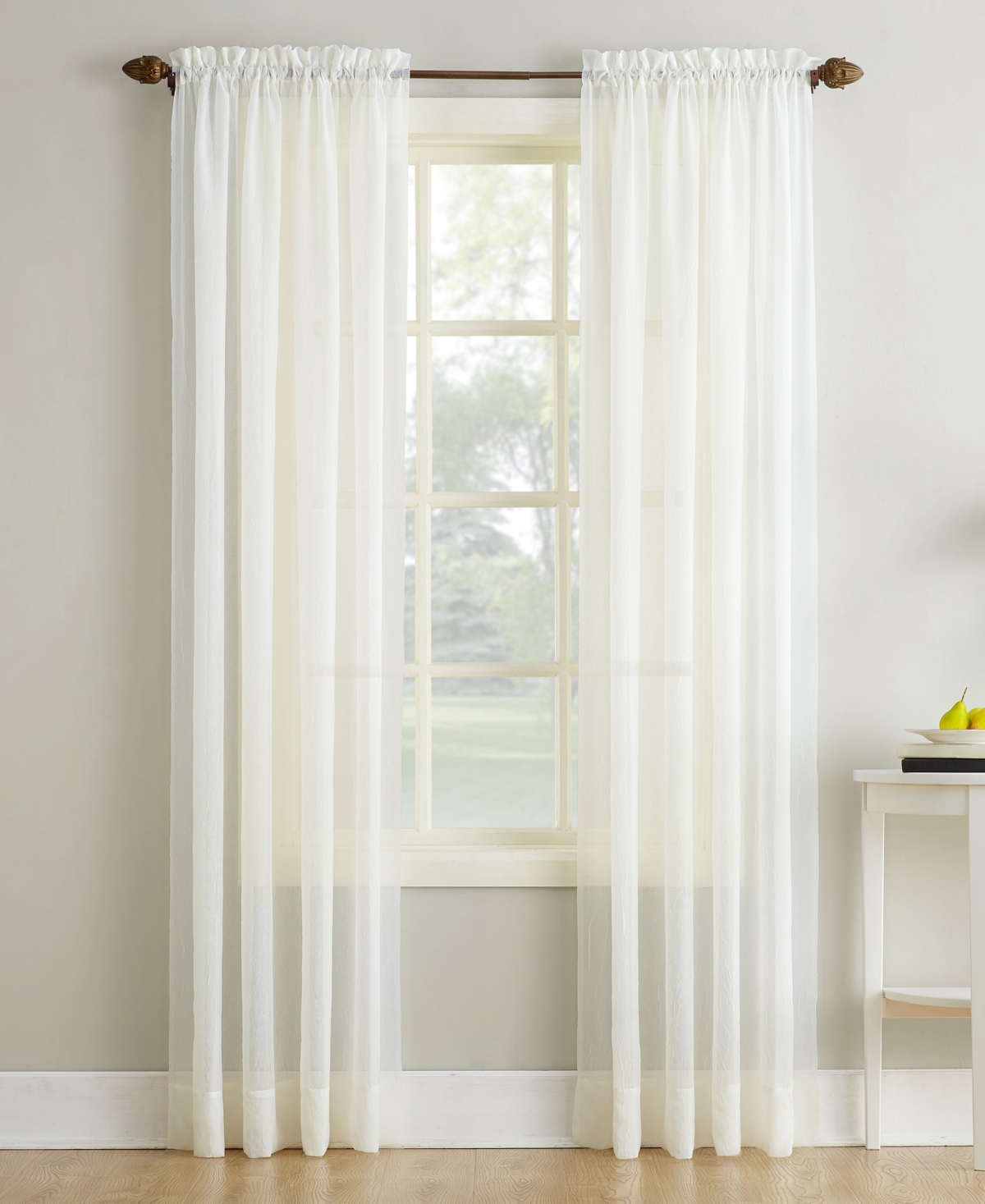 No. 918 Crushed Sheer Voile Rod Pocket Curtain Panel
