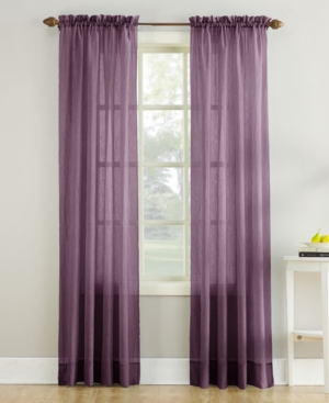 No. 918 Crushed Sheer Voile 51" X 63" Curtain Panel In Purple