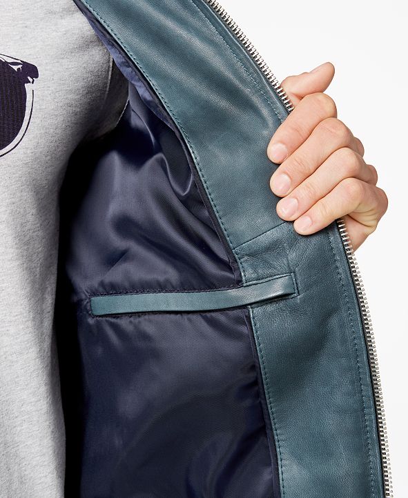 Michael Kors Men's Leather Bomber Jacket & Reviews - Coats ... (591 x 722 Pixel)