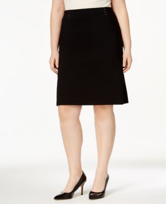 JM Collection Plus Size Rivet-Waist Pencil Skirt, Created for Macy's ...