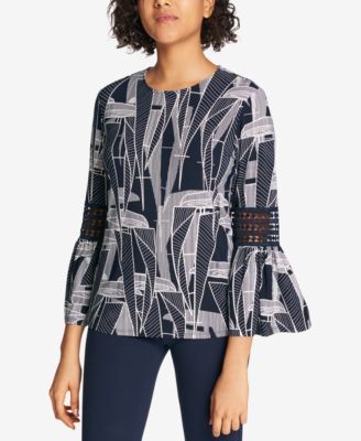 Tommy Hilfiger - Printed Crochet-Inset Top