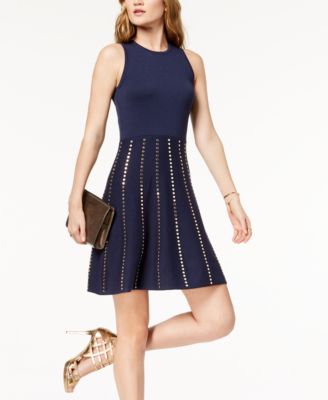 MICHAEL Michael Kors Studded Fit & Flare Dress - Macy's