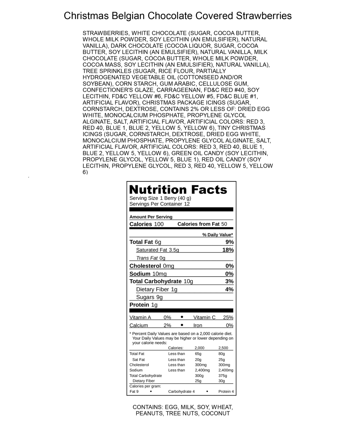 Chocolate Covered Company 12-pc. Christmas Belgian Chocolate-covered Strawberries Gift Box In Multi