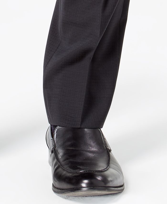 Calvin Klein CLOSEOUT! Men's Slim-Fit Black Mini-Grid Suit - Macy's