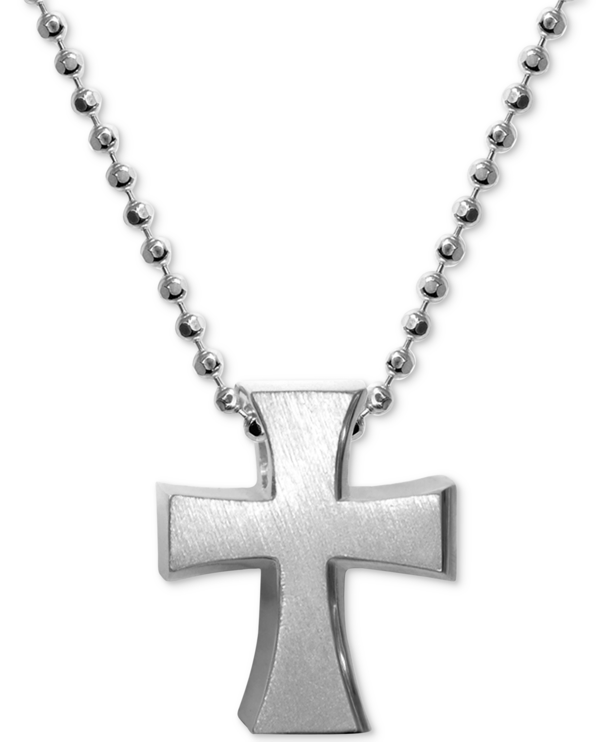 Cross Pendant Necklace in Sterling Silver - Silver