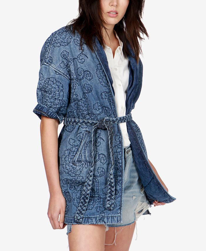 Lucky brand denim kimono jacket on sale
