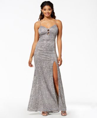 macys silver gown