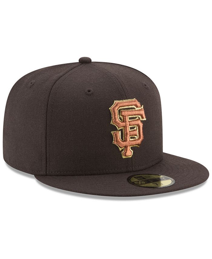 New Era San Francisco Giants Brown on Metallic 59FIFTY Fitted Cap - Macy's