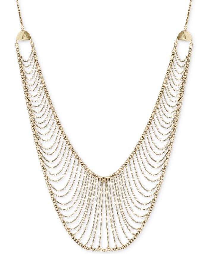 Lucky Brand Gold-Tone Multi-Chain 29" Statement Necklace - Macy's