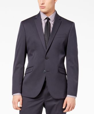 Kenneth Cole Reaction Men's Techni-Cole Gunmetal Solid Slim-Fit Suit - Macy's