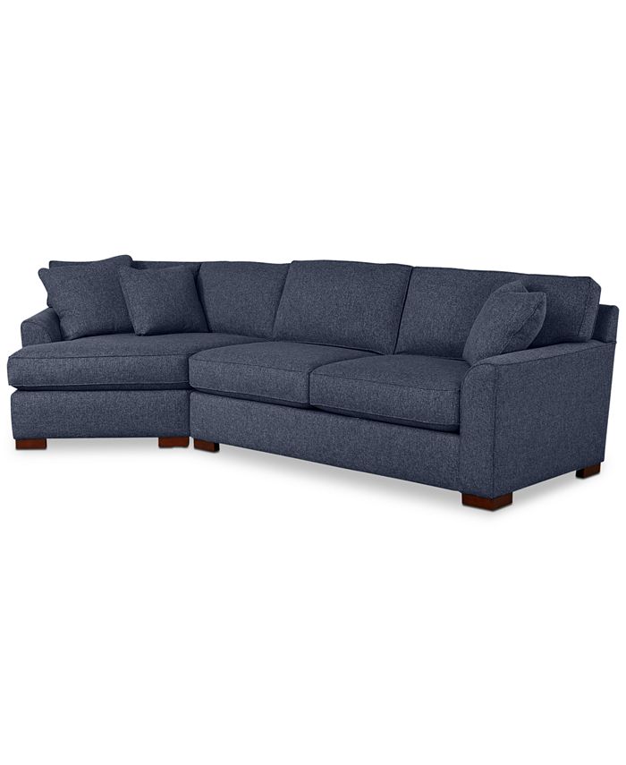Furniture CLOSEOUT! Carena 2Pc. Fabric Sectional Sofa with Cuddler