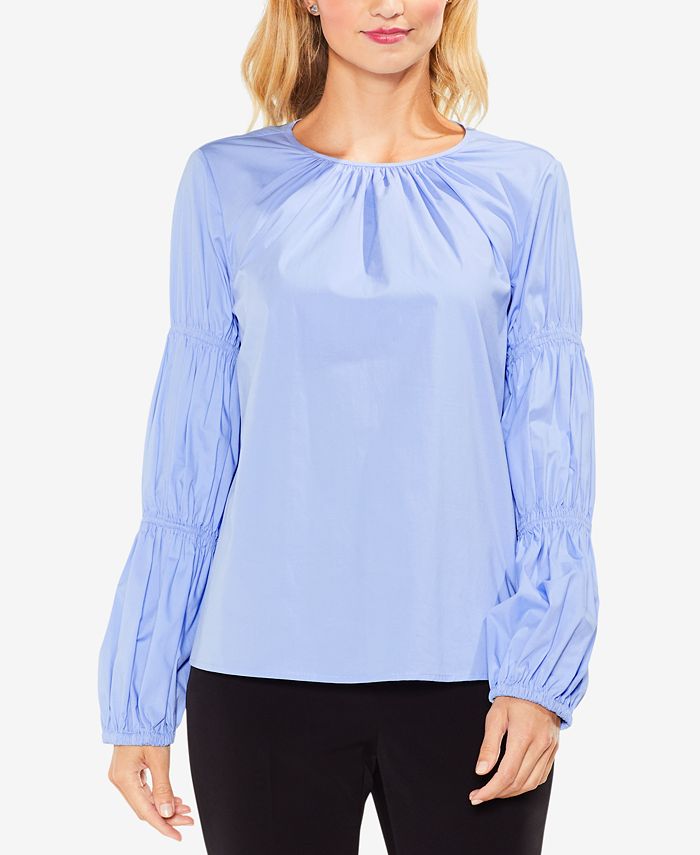 Vince Camuto Shirred-Sleeve Top - Macy's