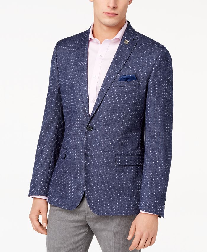 Nick Graham Men s Slim Fit Stretch Blue Dot Sport Coat Macy s