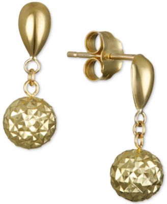 Macy's - Textured Drop Earrings in 10k Gold