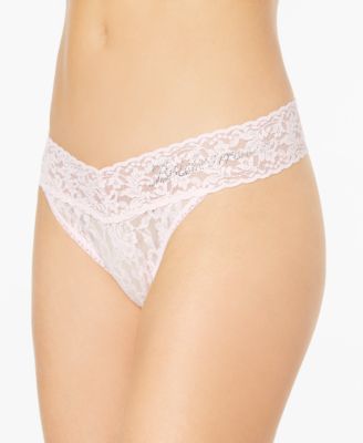 Hanky Panky - "Bridesmaid" Original-Rise Sheer Lace Rhinestone Thong 481131