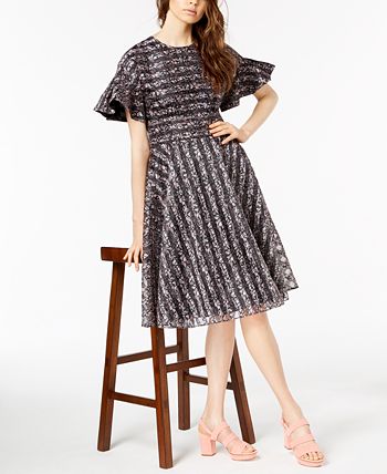 Jill Jill Stuart Printed Ruffled Sleeve Dress Created for Macy s