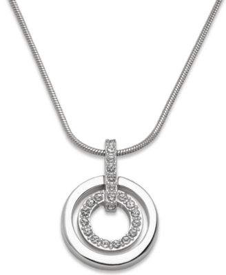 swarovski crystal double circle pendant necklace