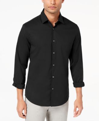 mens black long sleeve collared shirt