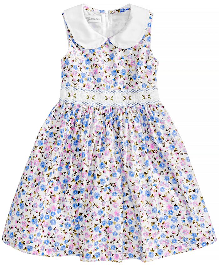 Bonnie Jean Floral Print Smocked Waist Dress Toddler Girls Macy s