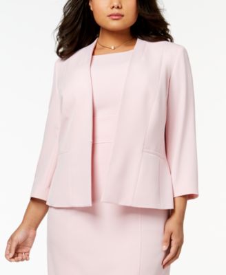 Kasper - Plus Size Open-Front Peplum Blazer