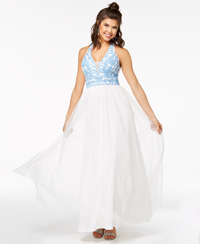 Blondie Nites Juniors' Embroidered Ball Gown - Macy's