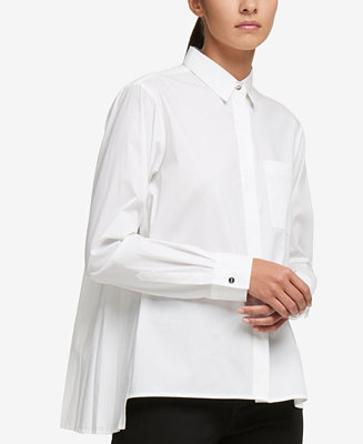 DKNY Pleated-Back Shirt, Created for Macy's - Macy's