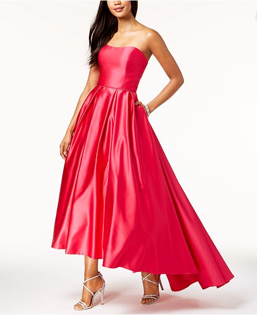 betsy and adam high low ball gown