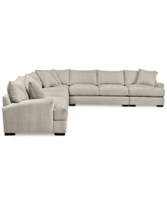 CLOSEOUT! Rhyder 5-Pc. Fabric Sectional Sofa with Apartment Sofa, Created for Macy's