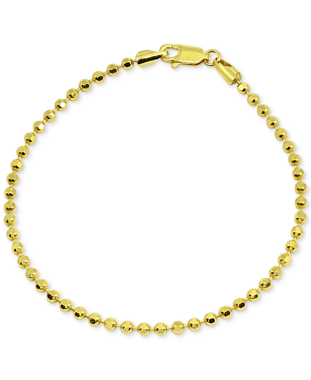 Giani Bernini Beaded Chain Bracelet In Sterling Silver, Created For Macy's In Gold Over Silver