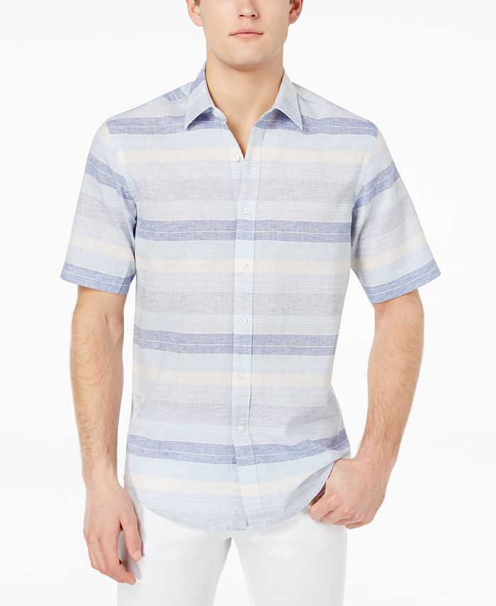 Club Room Men's Stripe Shirt, Created for Macy's - Macy's