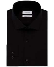 Calvin Klein Men's STEEL Extra-Slim Fit Non-Iron Performance Herringbone Dress Shirt