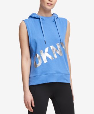 DKNY - Sleeveless Logo Hooded Top