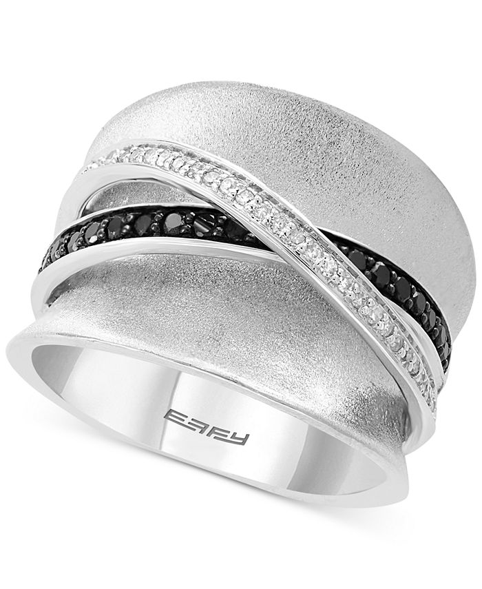 EFFY Collection EFFY® Diamond Wide Band Statement Ring (3/8 ct t.w.) in Sterling Silver Macy's