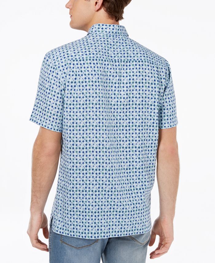 Tommy Bahama Men's Atomic Geo-Print Silk Shirt - Macy's