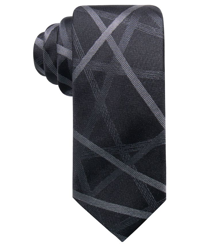 Alfani Men's Geometric Silk Slim Tie, Created for Macy's - Macy's