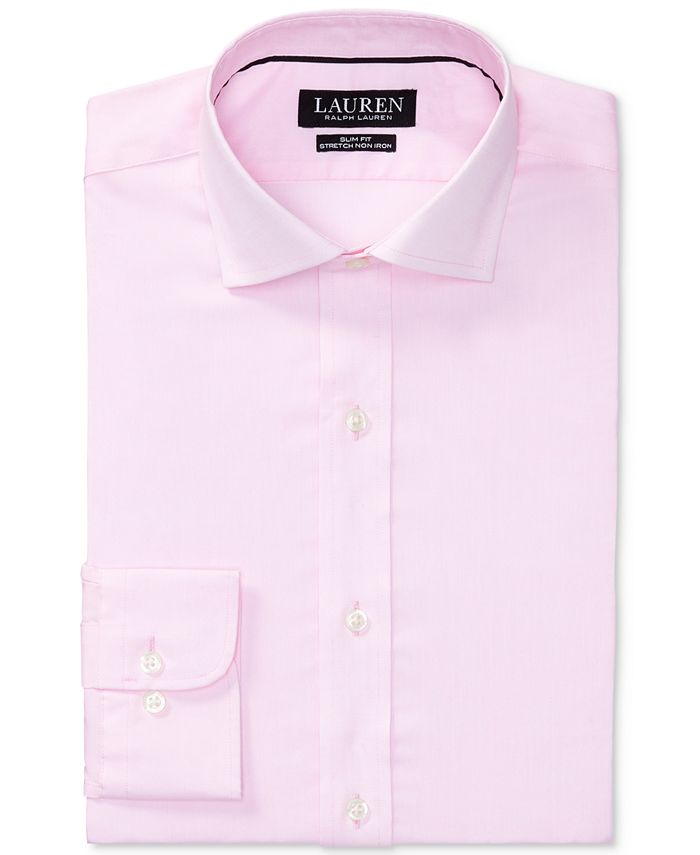 Ralph Lauren Men's Slim-Fit Non-Iron Stretch Pinpoint Dress Shirt - Macy's