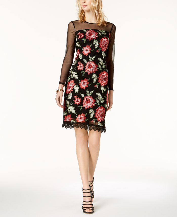 Thalia Sodi Embroidered Illusion Dress, Created for Macy's Macy's