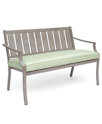 Wayland Outdoor Aluminum 8-Pc. Dining Set (64" Square Dining Table, 6 Dining Chairs & 1 Bench) with Sunbrella&reg; Cushions, Created for Macy's