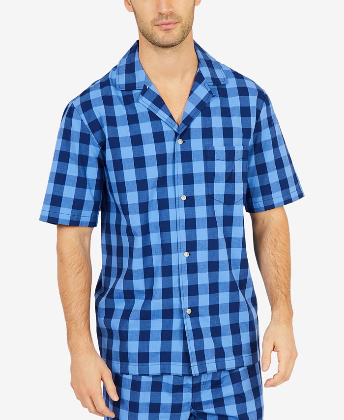 Nautica - Men's Buffalo Plaid Short-Sleeve Cotton Pajama Shirt