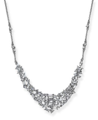 INC International Concepts - Silver-Tone Crystal Crystal Cluster Collar Necklace, 16" + 3" extender