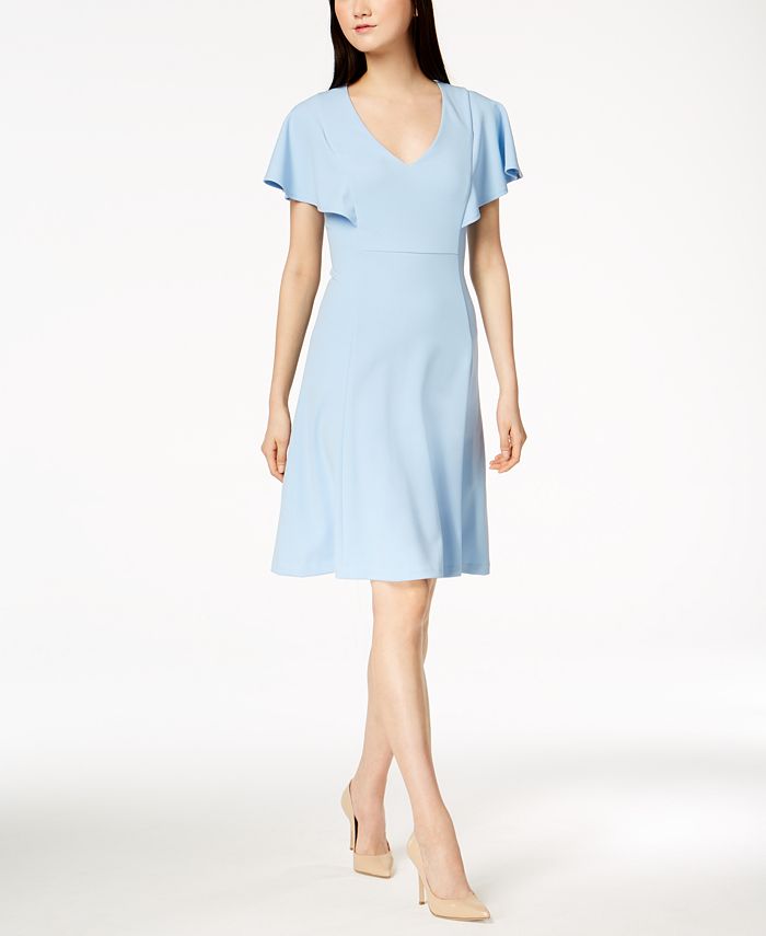 Calvin Klein Flutter Sleeve ALine Dress Macy's