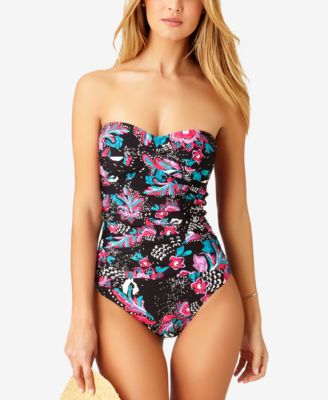 anne cole women's twist front shirred one piece swimsuit