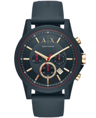 A|X Armani Exchange Men's Chronograph Blue Silicone Strap Watch 47mm ...