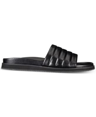 Kenneth Cole Men's Reeves Quilted Slide Sandals - Super Comfy Pool & Lounge Slippers